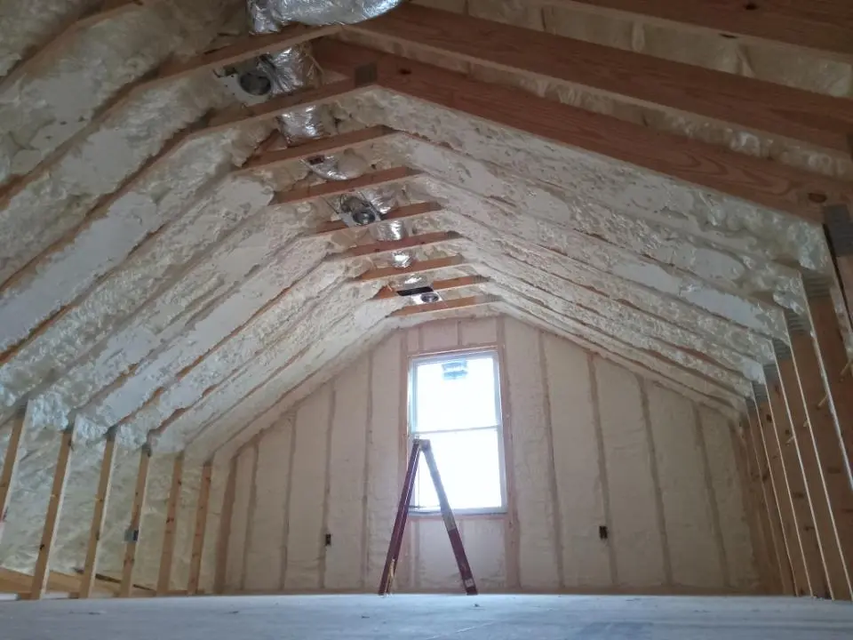 Spray foam roofing application for Crawl Space Insulation project in Harper Woods